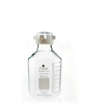 PUREGRIP® Rhino Safety Coated Glass Carboy, Clear, 5L, with 83B VersaCap, 1EA