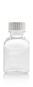 EZBio Titanium Square Bottle, PETG,24-415mm,60ml,Sterile,With Cap, 192/CS