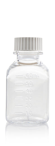 EZBio Titanium Square Bottle, PETG,24-415mm,60ml,Sterile,With Cap, 192/CS | img_1 | Foxx Life Sciences Global | shopfls.com