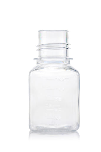 EZBio Titanium Square Bottle, PETG,38-430mm 125ml Non Ster No Cap, 96/CS | img_1 | Foxx Life Sciences Global | shopfls.com