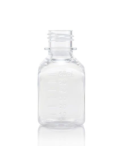EZBio® Titanium Square Bottle, 60ml, PETG, 24-415mm. Non-sterile bottle for laboratory research & bioprocessing. 192/CS. | img_1 | Foxx Life Sciences Global | shopfls.com