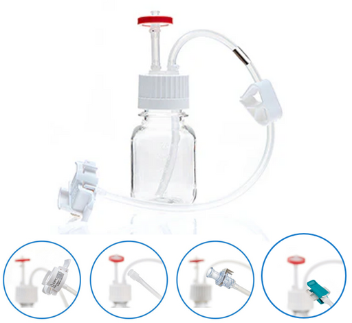 EZBio® MTO 125mL Bottle Assembly, 38-430 VersaCap®, w/ Pinch Pipe, 10/CS - Multiple Sizes | img_2 | Foxx Life Sciences Global | shopfls.com