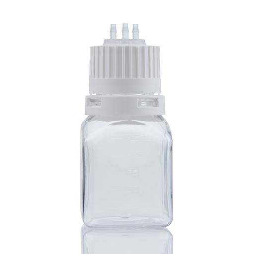 EZBio® TS Bottle Assy, PETG, 125mL, Tamper Evident VersaCap White 38-430 w/o Tubing, NS, 10/CS | Img_3 | Foxx Life Sciences