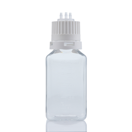 EZBio® TS Bottle Assy, PETG, 250mL, Tamper Evident VersaCap White 38-430 w/o Tubing, NS, 10/CS | img_3 | Foxx Life Sciences Global | shopfls.com