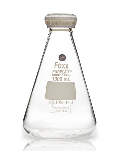 PUREGRIP® Erlenmeyer / Conical Flasks with GL45 Screw Cap 1L 10/Case | img_1 | Foxx Life Sciences Global | shopfls.com