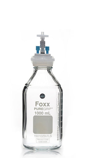 HPLC Solvent Reservoir Bottle Assembly, GL45, 1L Clear, Class VI Polytetrafluoroethylene (PTFE) Adapter, 2 Ports for 3.2mm(1/8") and/or | img_1 | Foxx Life Sciences Global | shopfls.com