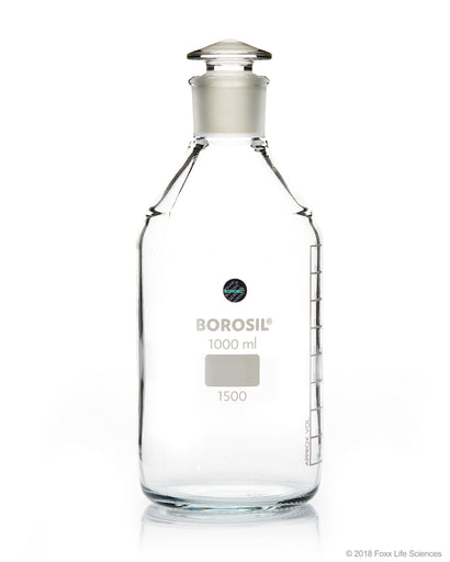 Borosil® Clear Reagent Bottles with Stoppers - 1L - 29/32 - CS/10 | img_1 | Foxx Life Sciences Global | shopfls.com