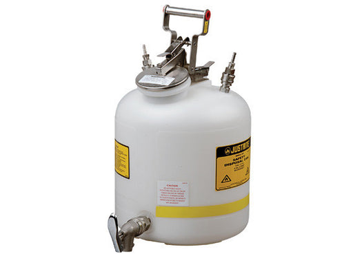 Disposal Can with faucet, Quick-Disconnect, S/S fittings for 1/4" tubing, 5 gallon, poly | img_1 | Foxx Life Sciences Global | shopfls.com