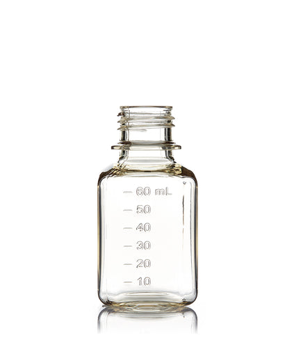 EZBio® Bottle, Polycarbonate (PC), Non-Sterile, 60mL, No Cap, pk/24 | img_1 | Foxx Life Sciences Global | shopfls.com