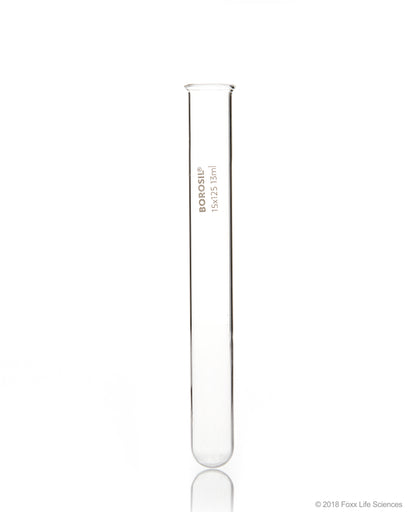 Borosil® Test Tubes with Rim 15*125 Borosilicate ISO 4142, 13 mL, CS/800