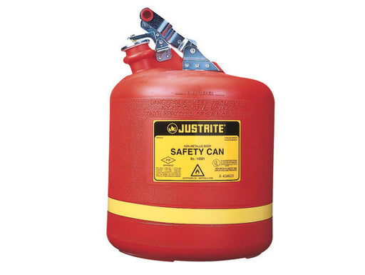 Type I Safety Can, Round Nonmetallic, S/S hardware, 5 gallon, flame arrester, polyethylene