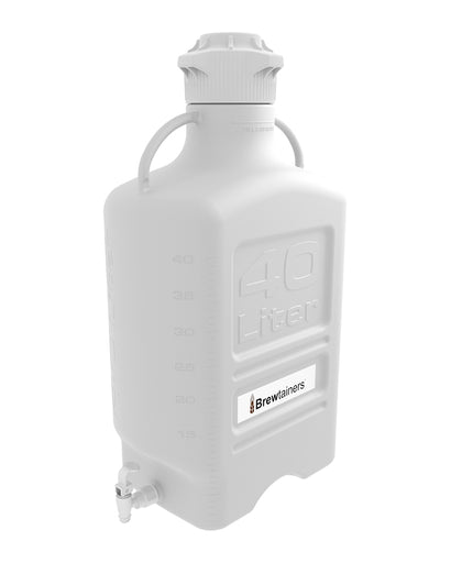Brewtainers High Density Poly Ethylene (HDPE) 40L (13.05 Gal Max) Homebrew Yeast Spigoted Despensing Container with leakproof  Tight Sealed 120mm Cap | img_1 | Foxx Life Sciences Global | shopfls.com