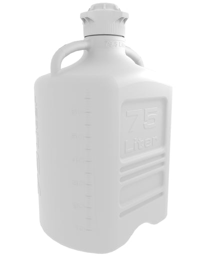 EZBio® Carboy, High Density Poly Ethylene (HDPE), 75L, No Spigot, VersaCap® 120mm, Double Bagged, Non Sterile