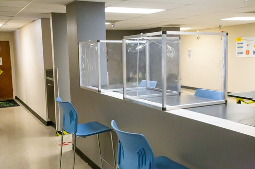 7' X 2' Rectangular Breakroom Workspace Cough And Sneeze Guard | img_3 | Foxx Life Sciences Global | shopfls.com