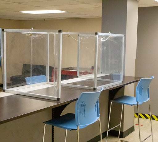 7' X 2' Rectangular Breakroom Workspace Cough And Sneeze Guard | img_2 | Foxx Life Sciences Global | shopfls.com