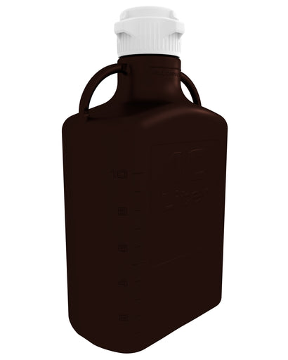 EZBio® Carboy, Dark Amber Polypropylene (PP), 10L, No Spigot, VersaCap® 83B, Double Bagged, Non Sterile