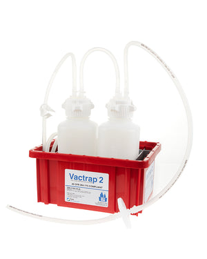 Vactrap2™, High Density Poly Ethylene (HDPE) (Bleach-Compatible), 1L + 1L, Red Bin, 1/4