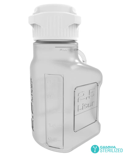 EZBio® Carboy, Polycarbonate (PC), 2.5L, No Spigot, VersaCap® 83mm, Double Bagged, Gamma Sterilized