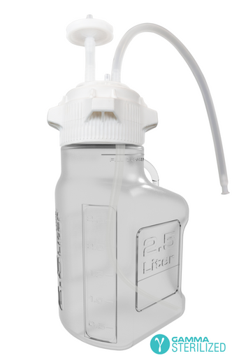 EZBio® Single Use Carboy Assembly, 2.5L, PETG, VersaCap® 83B, TPE Tubing w/ Dip Tube, Gamma Sterilized, 1/EA