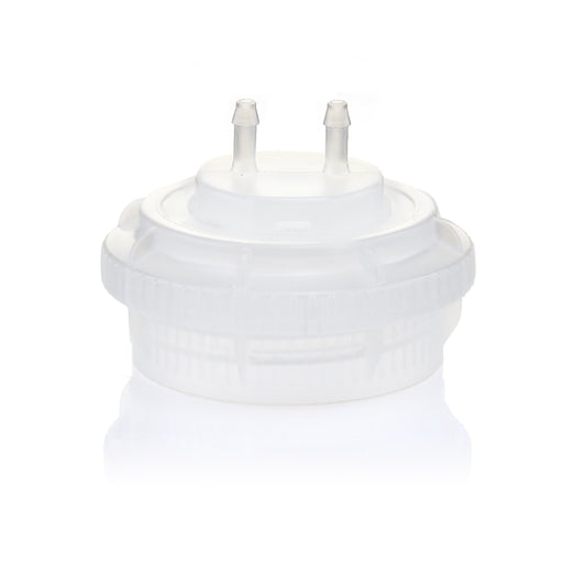 EZBio® GL45 Open Cap & Molded 2x 1/8" HB, Natural Polypropylene (PP) for Plastic Bottles