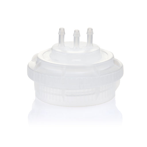 EZBio® GL45 Open Cap & Molded 3x 1/8" HB, Natural PP for Glass Bottles