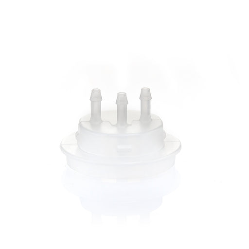 EZBio® GL45 Open Cap & Molded 3x 1/8" HB, White PP for Glass Bottles