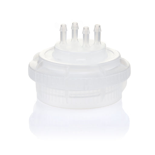 EZBio® GL45 Open Cap & Molded 4x 1/8" HB, Natural Polypropylene (PP) for Plastic Bottles