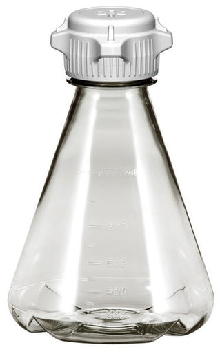 Sterile 1L EZclear® Baffled Erlenmeyer Flasks (6/case) w/ 53B Vented VersaCap® - Foxx Life Sciences, for laboratory research and bioprocessing. | img_1 | Foxx Life Sciences Global | shopfls.com