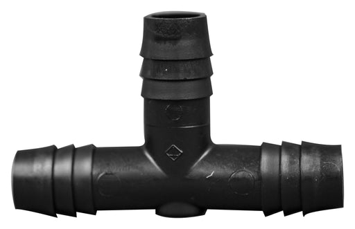 T Connector Fitting Pack, Polyethylene, 1/2" Hose Barb x 1/2" Hose Barb to 1/2" Hose Barb, 100/pk