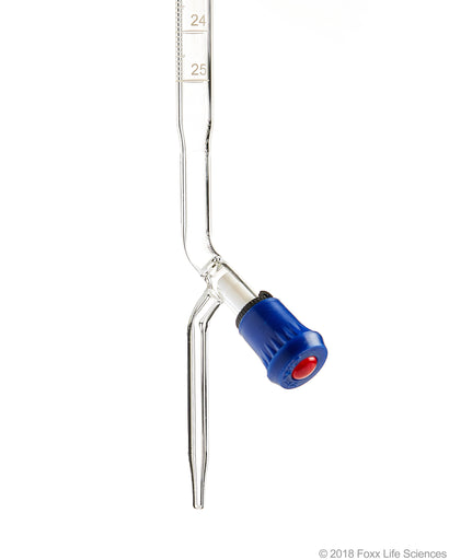 Borosil Burettes, Screw Thread Polytetrafluoroethylene (PTFE) keys Class A with Individual Certificate 25mL | img_1 | Foxx Life Sciences Global | shopfls.com