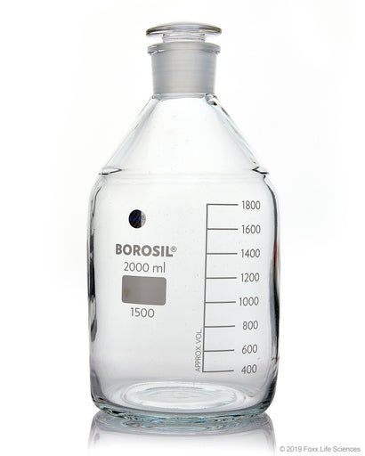 Borosil® Clear Reagent Bottles with Stoppers - 2L - 29/32 - CS/10 | img_1 | Foxx Life Sciences Global | shopfls.com