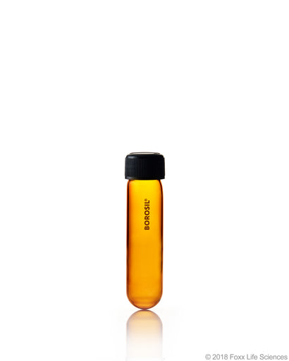 Borosil® Amber Culture Tubes Media Round Bottom PP cap with Liner 30 mL Borosilicate