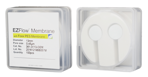 EZFlow® Membrane Disc Filter, PES, 0.45µm, 13mm, Non-Sterile, 100/pk | img_1 | Foxx Life Sciences Global | shopfls.com