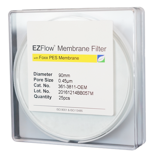 EZFlow® Membrane Disc Filter, PES, 0.45µm, 90mm, Non-Sterile, 25/pk | img_1 | Foxx Life Sciences Global | shopfls.com