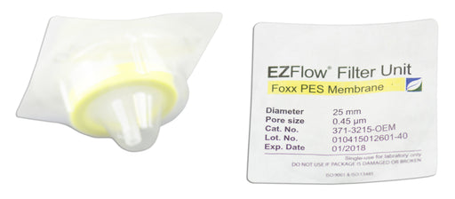 EZFlow® 25mm Sterile Syringe Filter, 0.45μm PES, 100/pack - Laboratory filtration for reliable research results. | img_1 | Foxx Life Sciences Global | shopfls.com