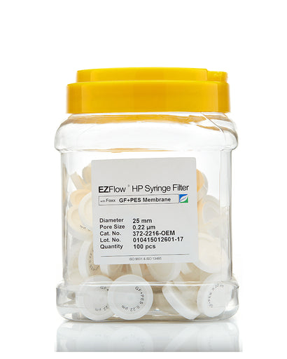 EZFlow® 25mm Syringe Filter, 0.2µm PES, Glass Fiber Prefilter - Sterile laboratory filter, 100/pack | img_1 | Foxx Life Sciences Global | shopfls.com