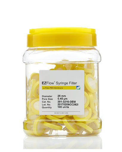 EZFlow® 25mm Syringe Filter, .45μm PES, 100/pack | img_1 | Foxx Life Sciences Global | shopfls.com