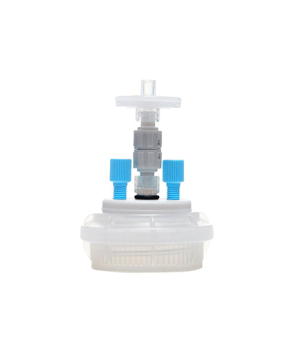 HPLC Solvent Reservoir ChromCap™ 300 Assembly, GL45, Class VI Polytetrafluoroethylene (PTFE) Adapter,  2 Ports for 3.2mm(1/8") and/or 1.6mm(1/16") OD Tubing