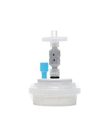 HPLC Solvent Reservoir ChromCap™ 300 Assembly, GL45, Class VI Polytetrafluoroethylene (PTFE) Adapter,  1 Ports for 3.2mm(1/8") or 1.6mm(1/16") OD Tubing