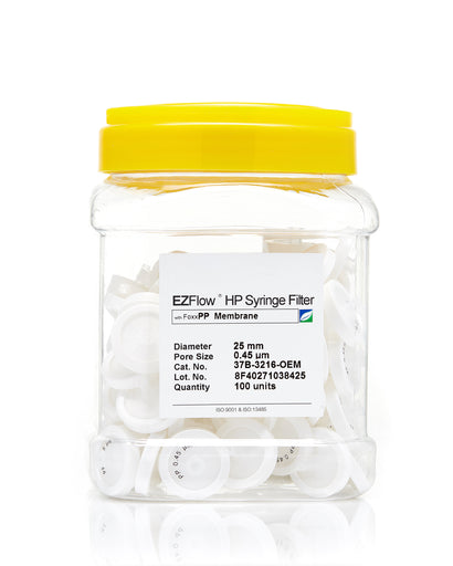 EZFlow® 25mm Syringe Filter, .45μm Polypropylene (PP), 100/pack | img_1 | Foxx Life Sciences Global | shopfls.com