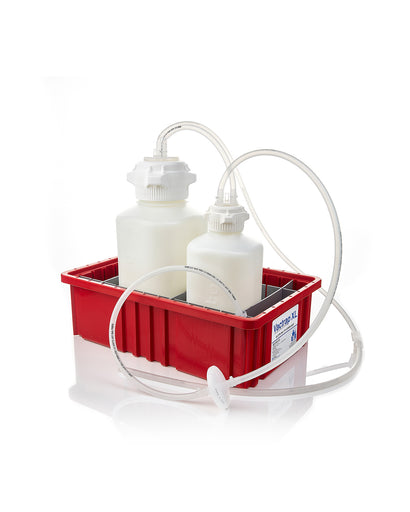 Vactrap™ XL, High Density Poly Ethylene (HDPE) (Bleach-Compatible), 4L + 2L, Red Bin, 1/4" ID Tubing | img_1 | Foxx Life Sciences Global | shopfls.com