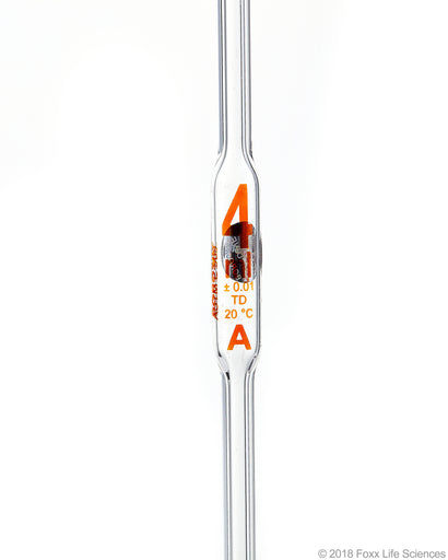 Borosil Volumetric Pipette Bulb Pipette Class A Accuracy ASTM Batch Certificate 4mL Borosilicate