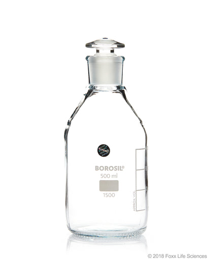 Borosil® Clear Reagent Bottles with Stoppers - 500 mL - 24/29 - CS/10 | img_1 | Foxx Life Sciences Global | shopfls.com