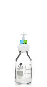 HPLC Solvent Reservoir Bottle Assembly, GL45, 500mL Clear, Class VI Polytetrafluoroethylene (PTFE) Adapter,  4 Ports for 3.2mm(1/8