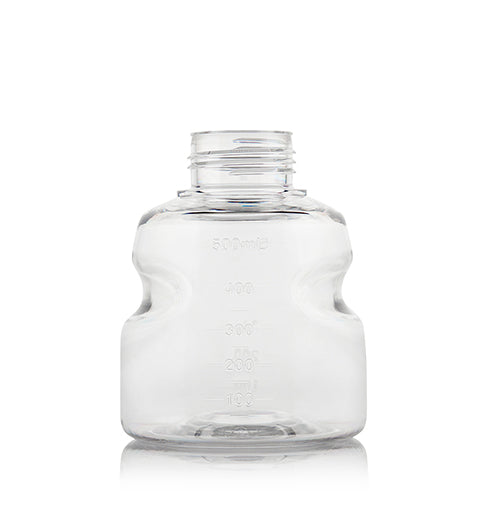 EZBio®pure Titanium Round Bottle, PETG, 500mL, GL45 Neck with No Cap, Non-Sterile