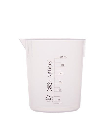 Abdos Printed Plastic Beakers, Polypropylene (PP) 500ml, 6/CS