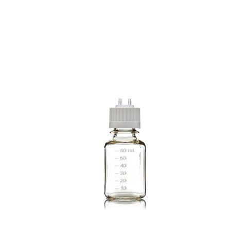 EZBio® MTO 60mL Bottle w/ VersaCap®. PC/PETG, 2x 1/8" ports, Non-Sterile, 10/cs - Foxx Life Sciences bottle for laboratory research & bioprocessing. | img_1 | Foxx Life Sciences Global | shopfls.com