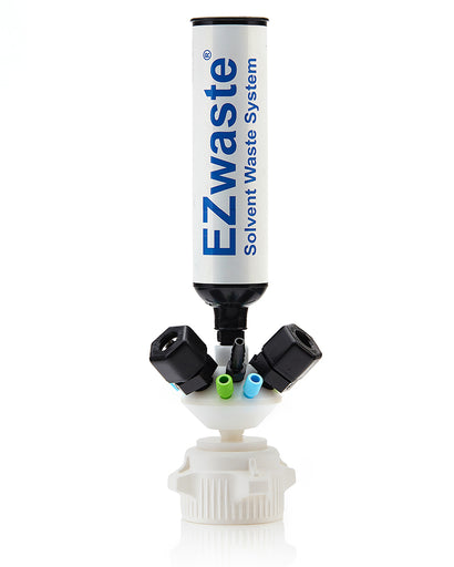 EZwaste® HPLC VersaCap® 53B Solvent Waste Cap Assembly W/ Exhaust Filter, 6x Ports OD Tube-3.2 mm (1/8") & 1.6 mm (1/16"), 1/EA | img_1 | Foxx Life Sciences Global | shopfls.com