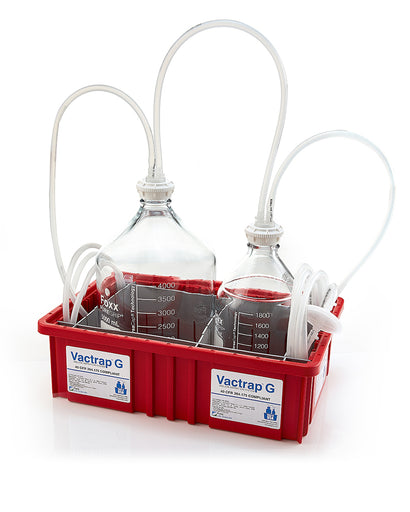 Vactrap™ G, 5L + 2L, Glass Carboys, Red Bin, GL45 Cap w/1/4" ID Tubing | img_1 | Foxx Life Sciences Global | shopfls.com