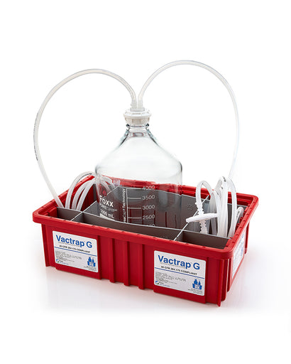 Vactrap™ G, 5L, Glass Carboy, Red Bin, GL45 Cap w/1/4" ID Tubing | img_1 | Foxx Life Sciences Global | shopfls.com